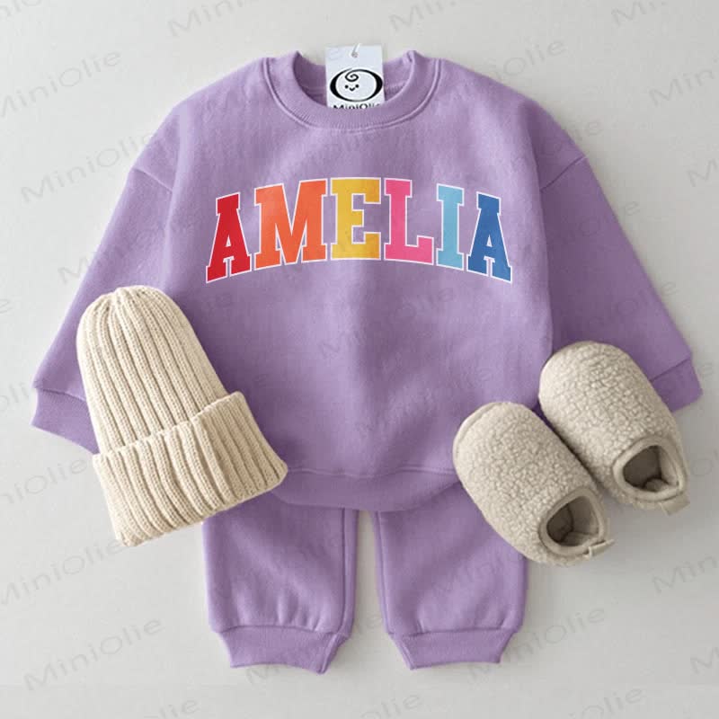AMELIA Baby Purple Sweatsuit 2-piece Set