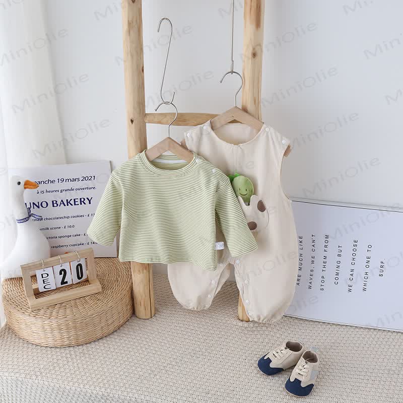 Baby Dino Romper and Striped Tee