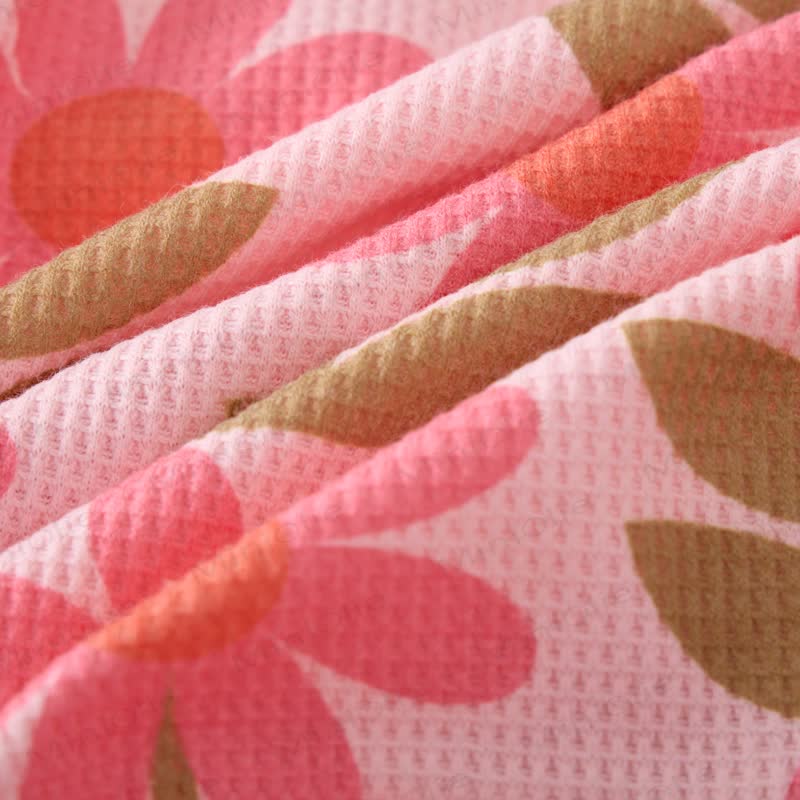 Baby Toddler Pink Sunflower Waffle 2-piece Set