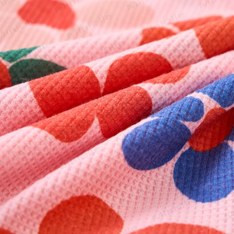 Baby Pink Flower Waffle 2-piece Set