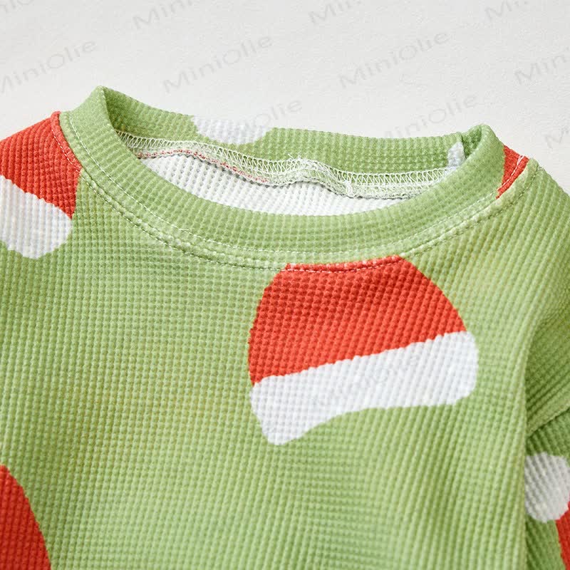 Baby Santa Hat Grey Green Waffle 2-piece Set