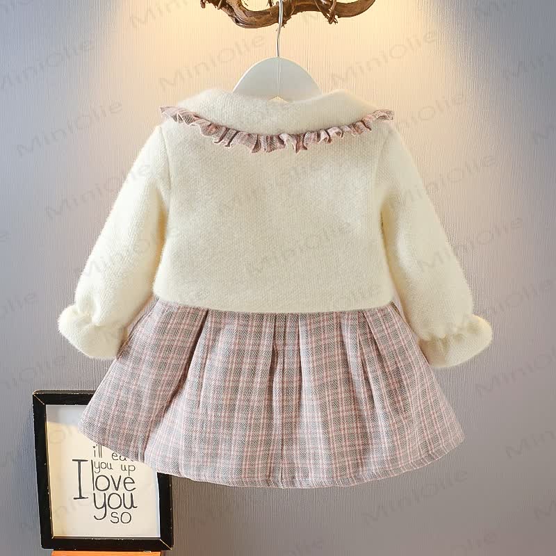 Baby Toddler Girl Two-pieces Dress with Bag