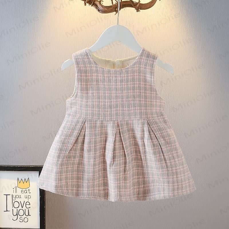 Baby Toddler Girl Two-pieces Dress with Bag