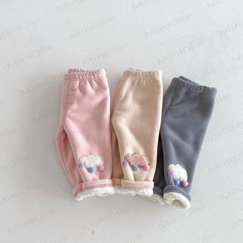 Baby Toddler Girl Clouds Fleece Lined Jogger Pants