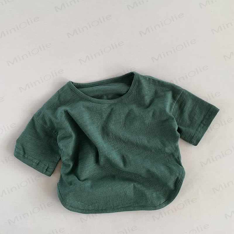 Toddler Solid Color Retro Soft T-shirt