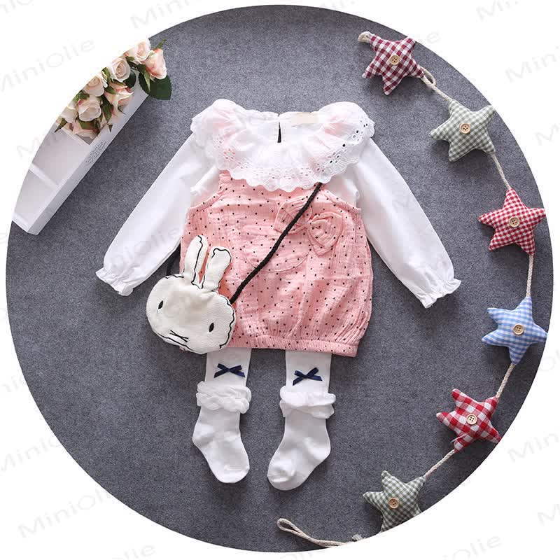 Baby White Top and Star Dress 2-piece Set