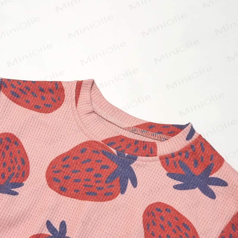 Baby Strawberry Waffle Sweatshirt 2-piece Set