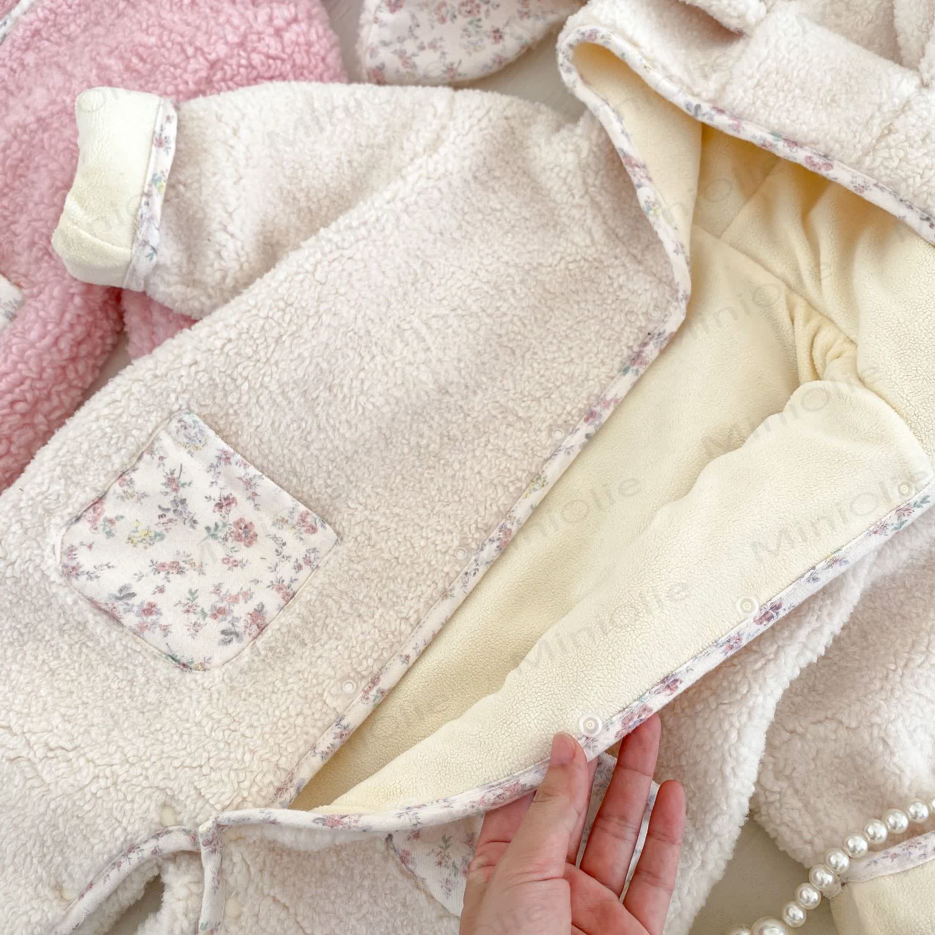 Baby Floral Bunny Ear Hooded Romper