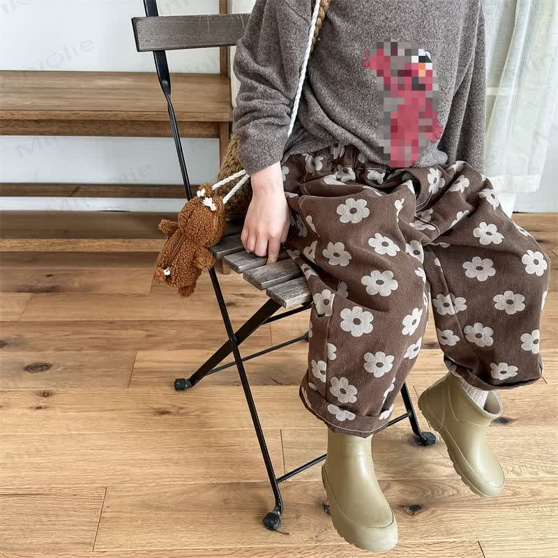 Baby Toddler Girl Flower Coffee Pants