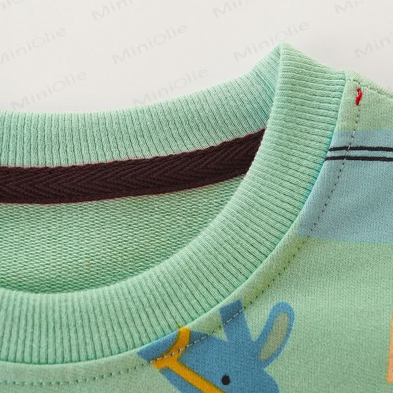 Kid Boy Cartoon Abstract Farm Animals Sweatshirt
