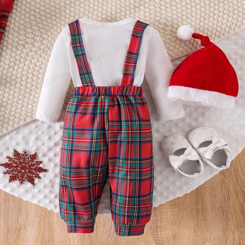 MY 1ST CHRISTMAS Baby Plaid 2-Piece Set with Hat