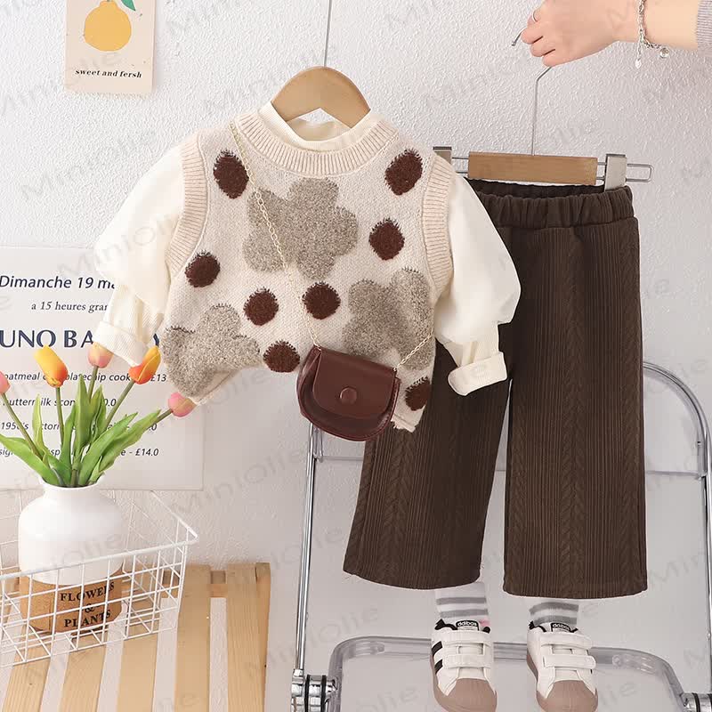 Baby Toddler Girl Dot Flower 3-piece Set