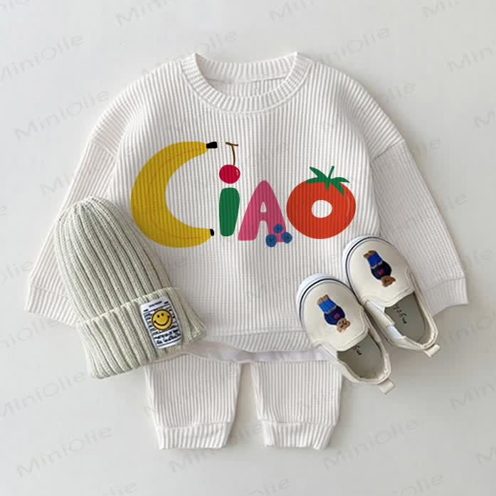CIAO Baby Fruit Letter Waffle 2-piece Set