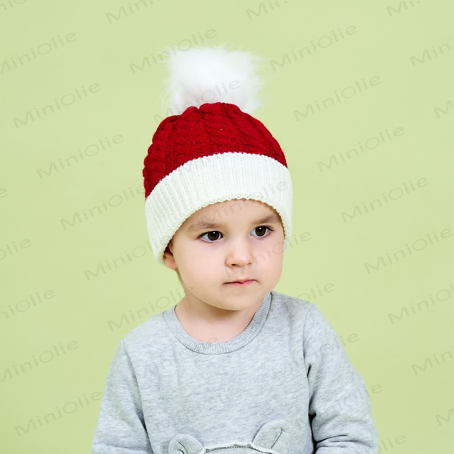 Baby Plush Twist Christmas Knitted Beanie