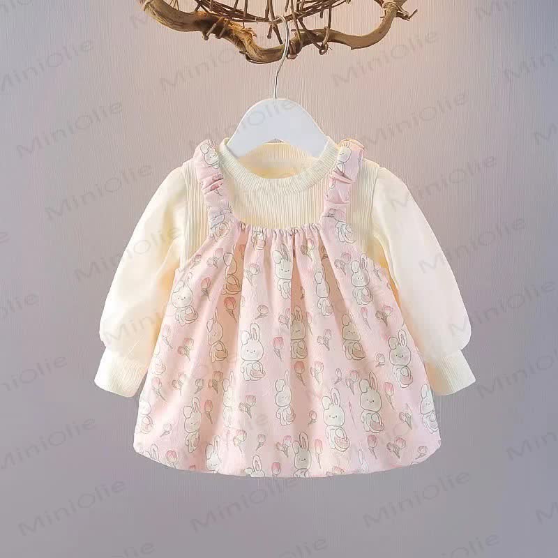 Baby Toddler Girls Cute Bunny Flower Carrot Dress