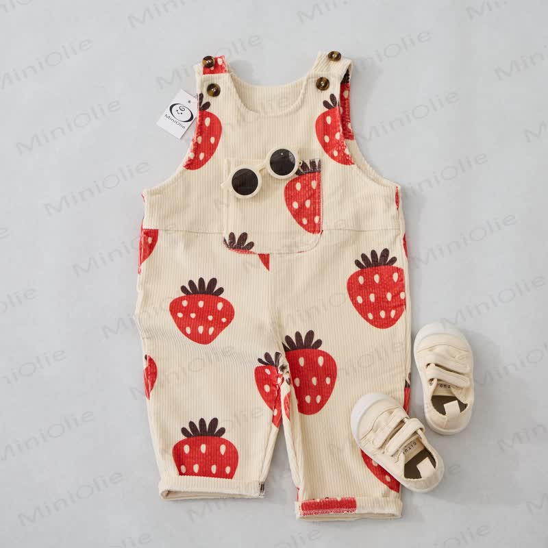 Baby Toddler Strawberry Printed Overalls