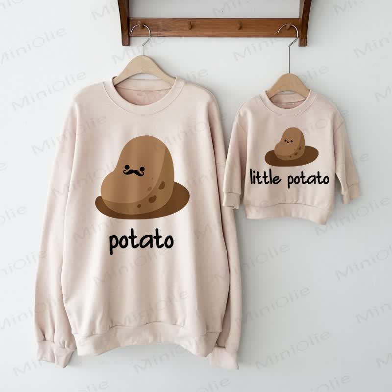 POTATO/LITTLE POTATO Beige Family Sweatshirt