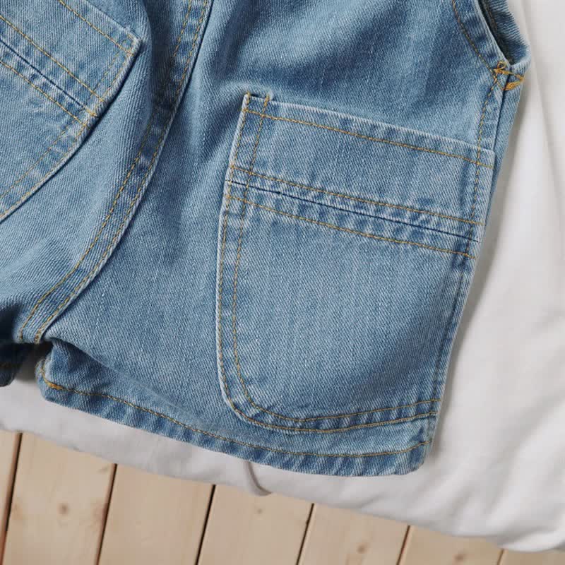 Toddler Fashion Button Denim Overalls