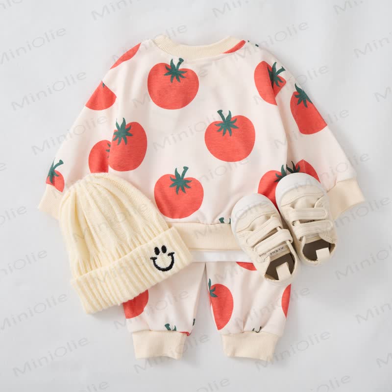 Baby Toddler Red Tomato Beige 2-piece Set
