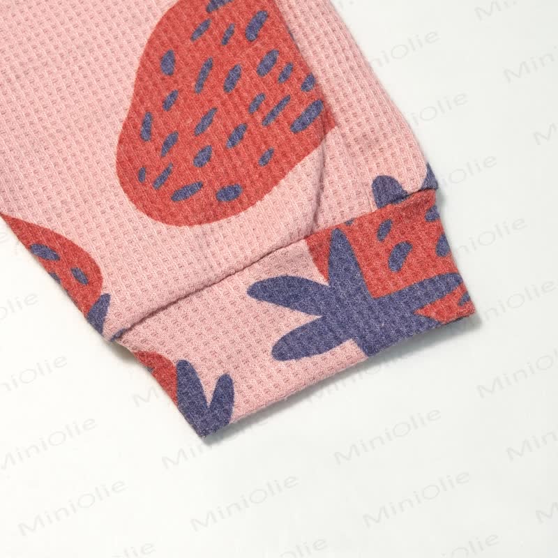 Baby Strawberry Waffle Sweatshirt 2-piece Set