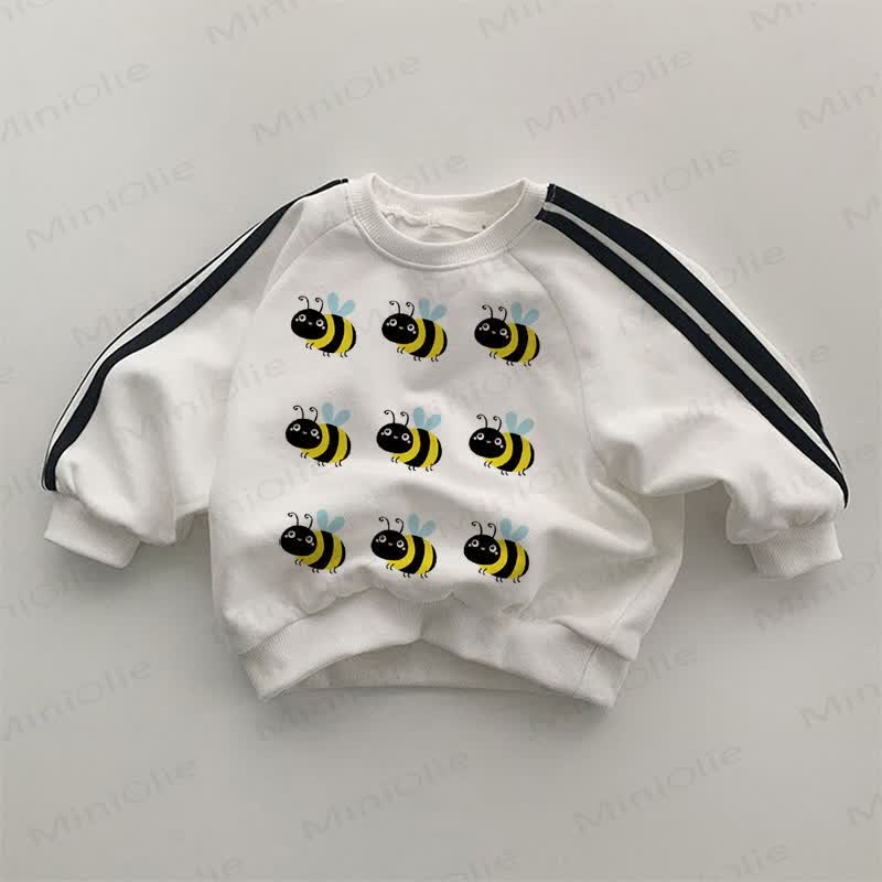 Baby Cute Bee White Sweatshirt
