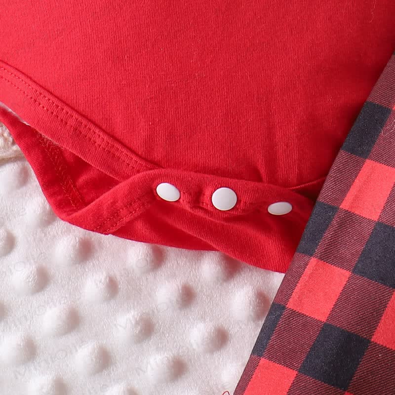 MY 1ST CHRISTMAS Baby Plaid 2-Piece Set with Hat