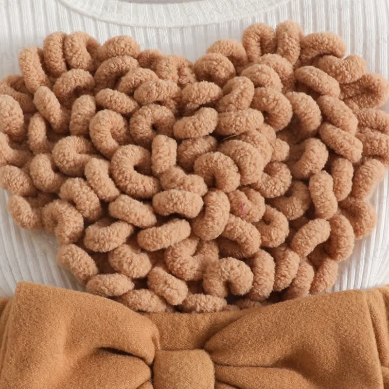 Baby Heart Rib Skirted Bodysuit with Headband