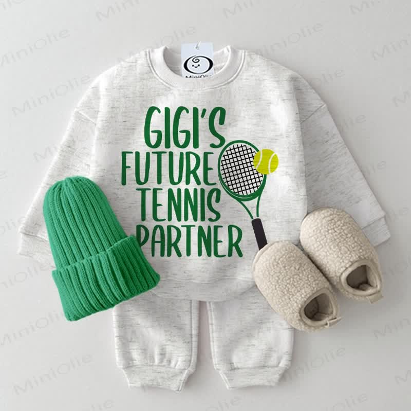 GIGI'S FUTURE TENNIS PARTNER Baby 2-piece Light Grey Set