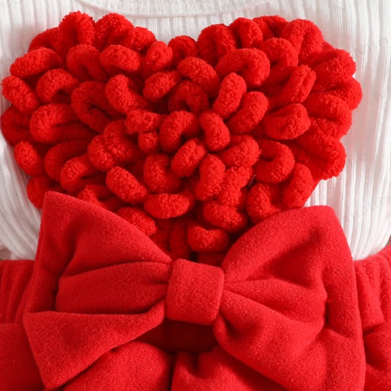 Baby Heart Rib Skirted Bodysuit with Headband