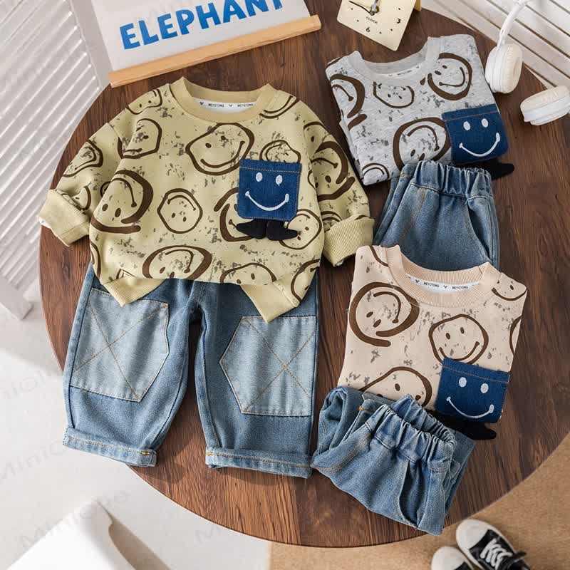 Baby Boy 2-Piece Denim Smile Set