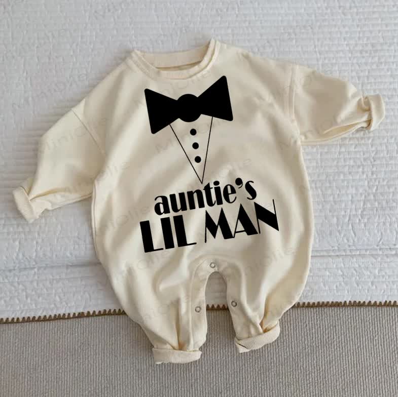 AUNTIE'S LIL MAN Baby Beige Romper