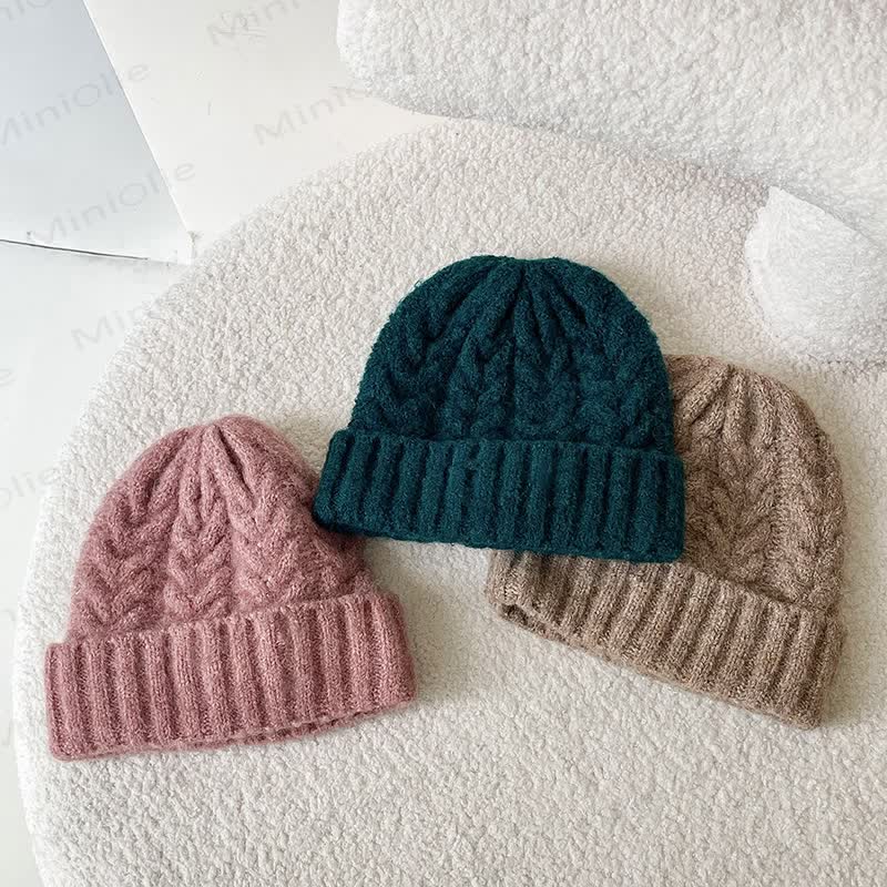 Baby Toddler Solid Color Twist Beanie