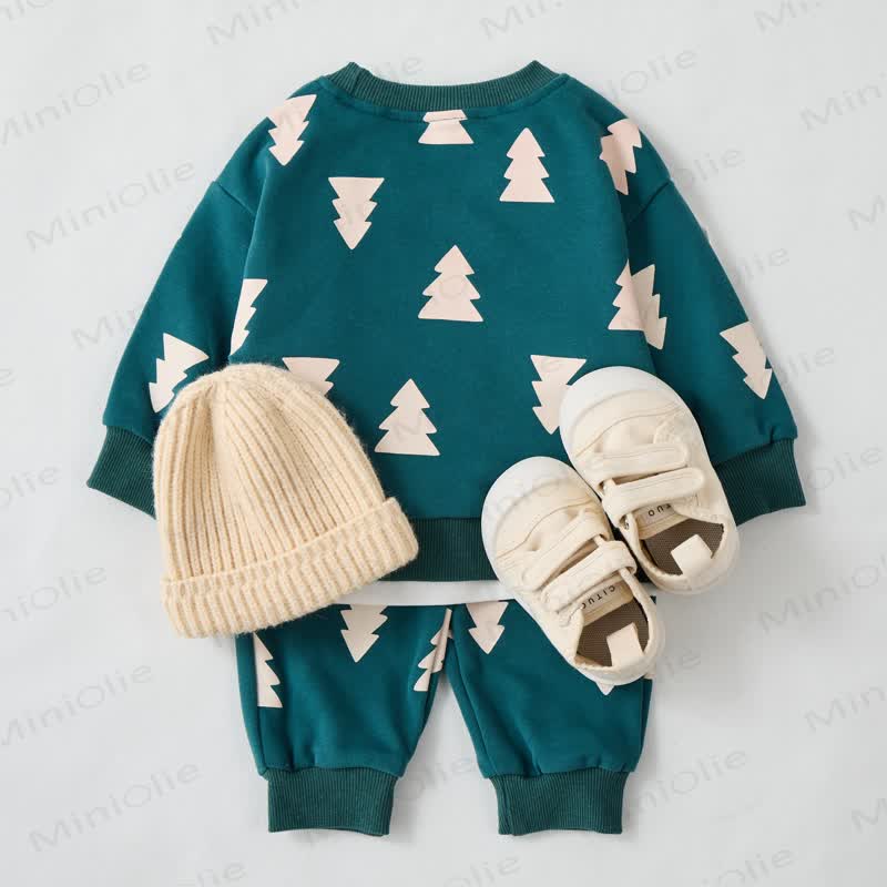 Baby Toddler Green Christmas Tree 2-piece Sweatshirt Set