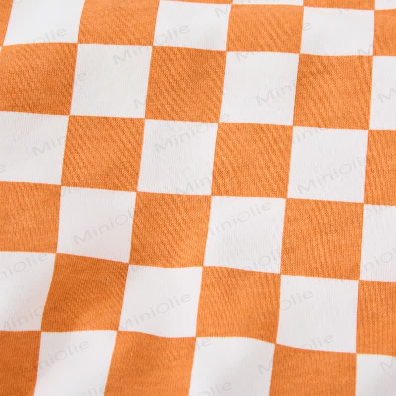 Baby Toddler Orange Checkerboard 2-piece Set