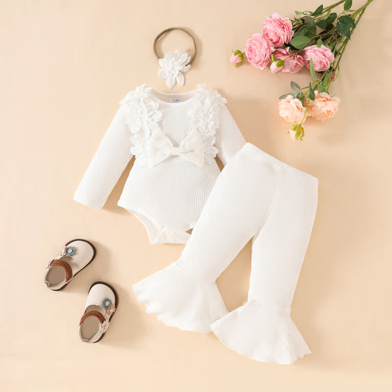 Baby 2-Piece Flower Bow Set with Headband