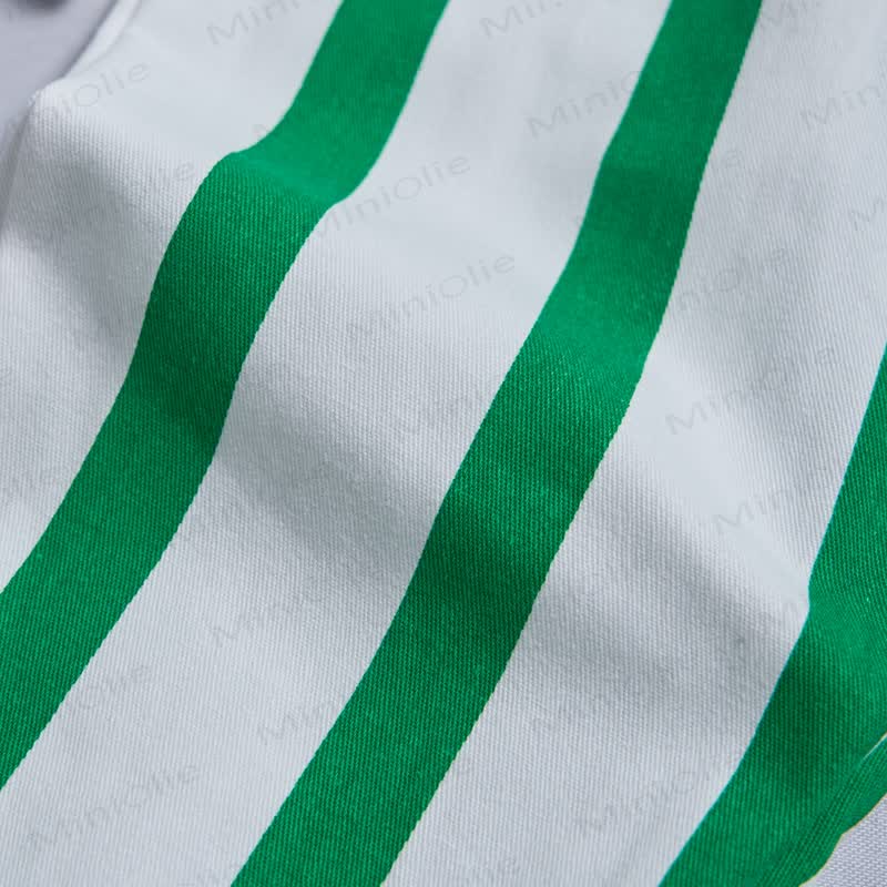 RED HOT SILLY PEPPERS Baby Green/Red Vertical Striped 2-piece Set