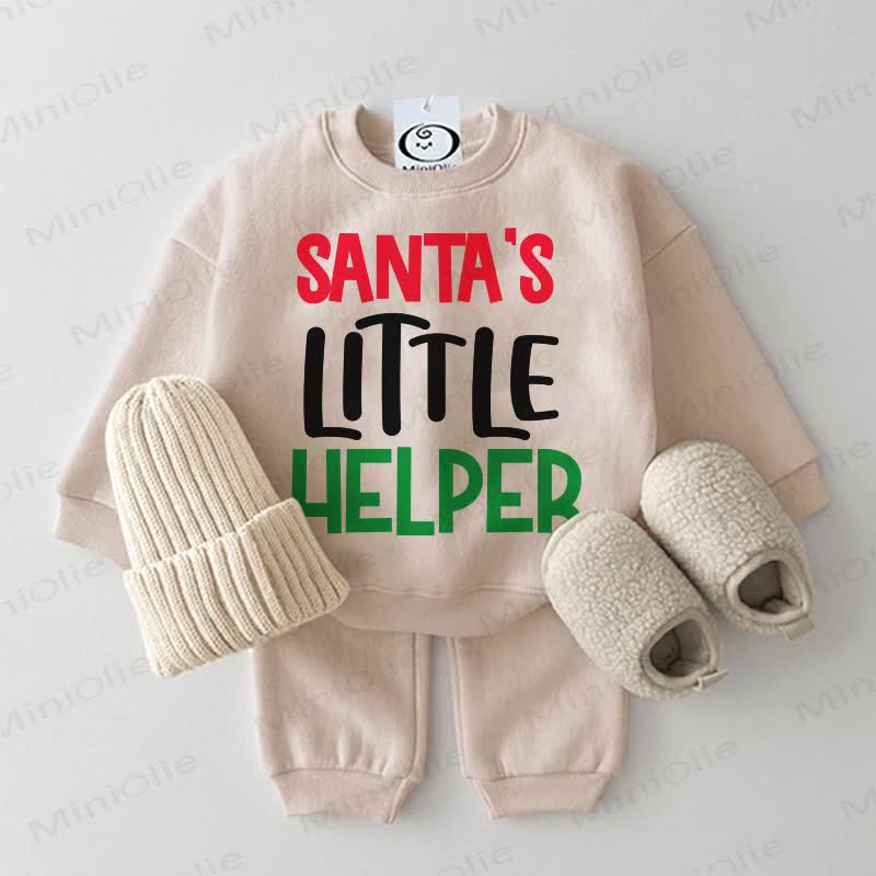 SANTA'S LITTLE HELPER Baby 2-Piece Beige Set