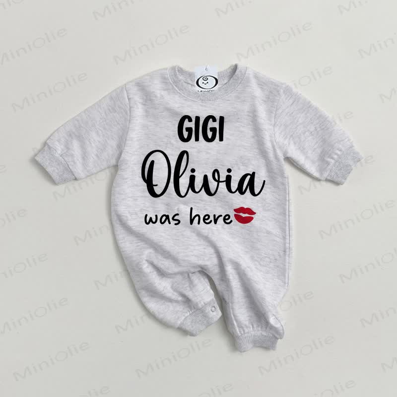 GIGI OLIVIA WAS HERE Baby Grey Romper