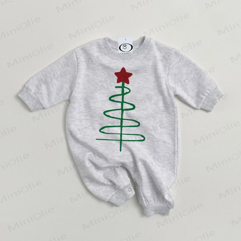 Baby Line Christmas Tree Grey Romper