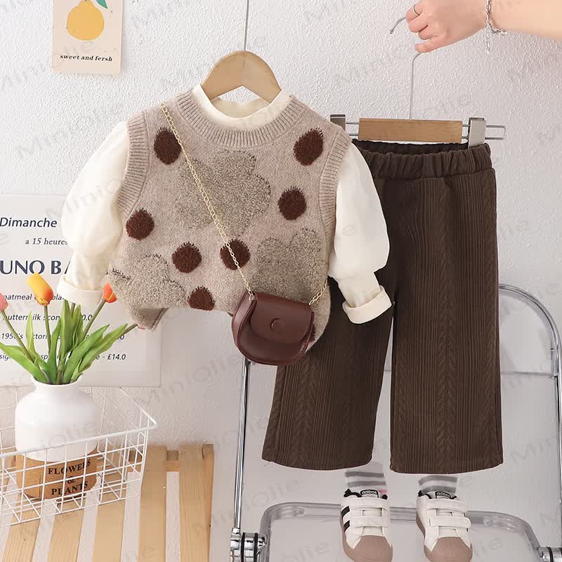 Baby Toddler Girl Dot Flower 3-piece Set