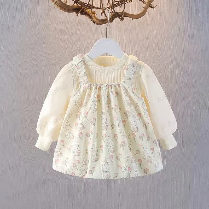 Baby Toddler Girls Cute Bunny Flower Carrot Dress