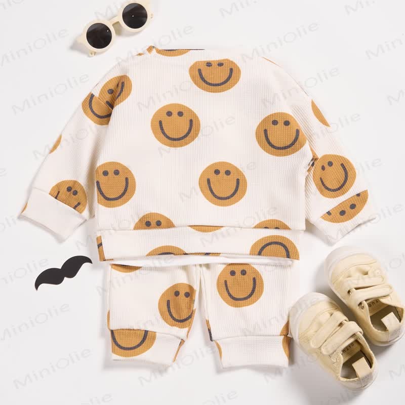 Baby Toddler Smiley Face Waffle 2-piece Set