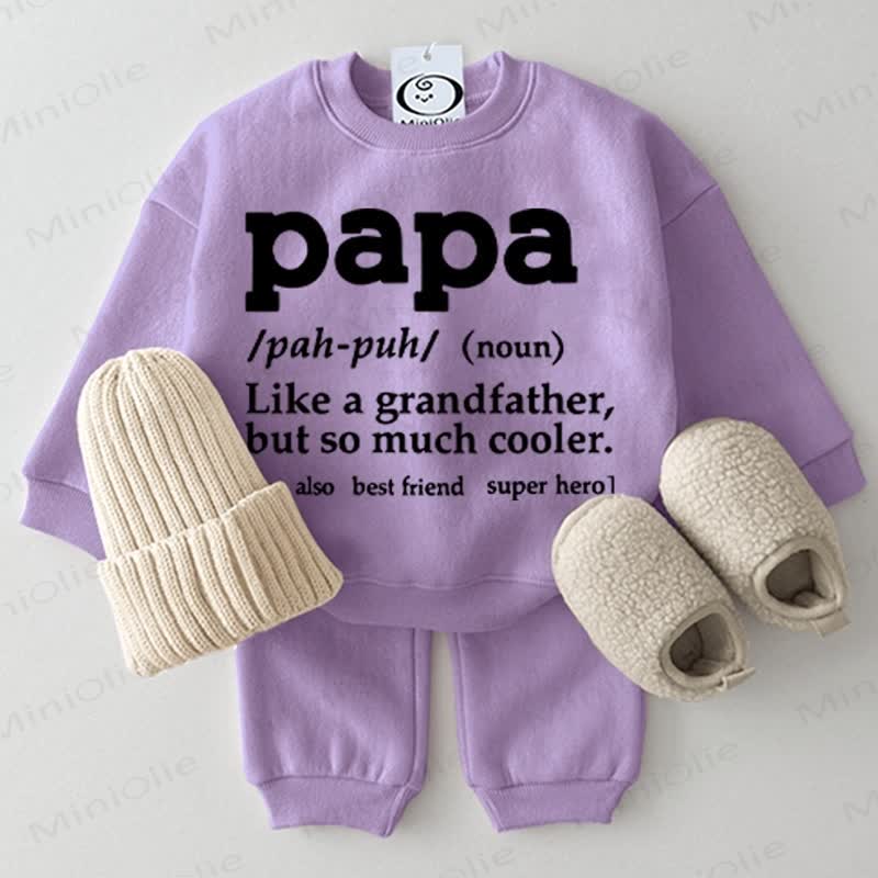 PAPA LIKE A GRANDFATHER, BUT SO MUCH COOLER Baby 2-piece Purple Set