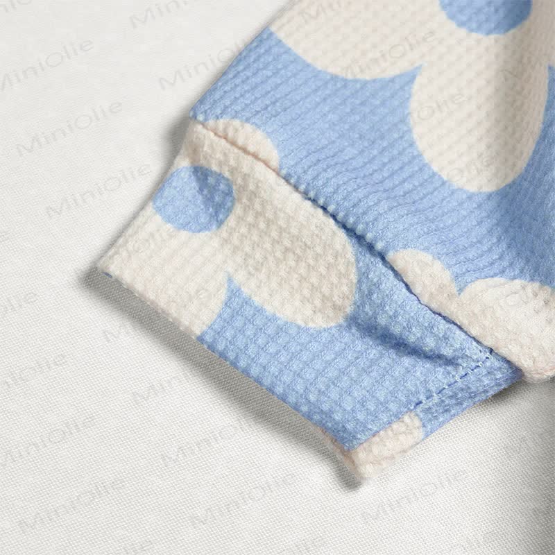 Baby Toddler Floral Blue Waffle 2-piece Set