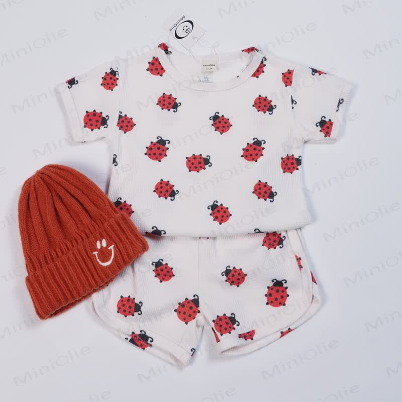Baby Ladybird Waffle 2-piece Set