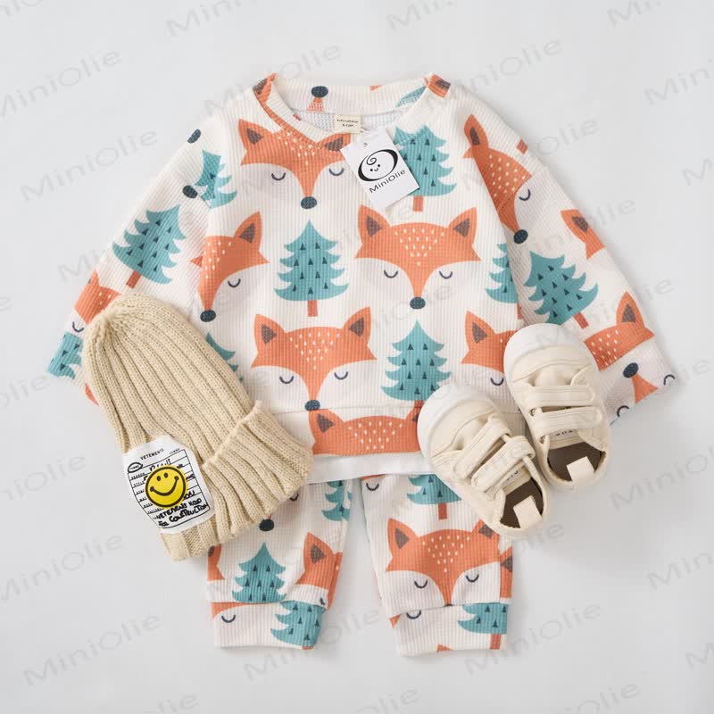 Baby Toddler Fox Forest Waffle 2-piece Set