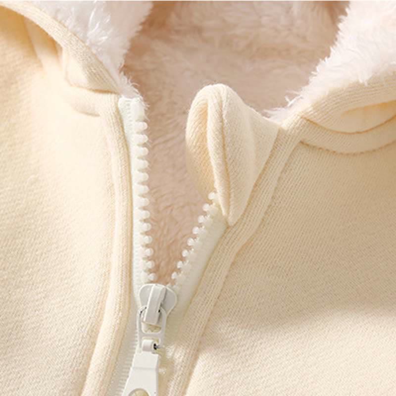 Baby Beige Deer Hooded Warm Romper