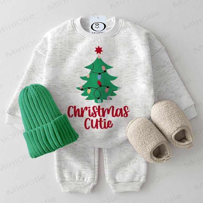 CHRISTMAS CUTIE Baby 2-piece Light Grey Set