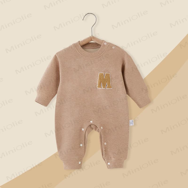Letter M Baby Fleece Lined Romper