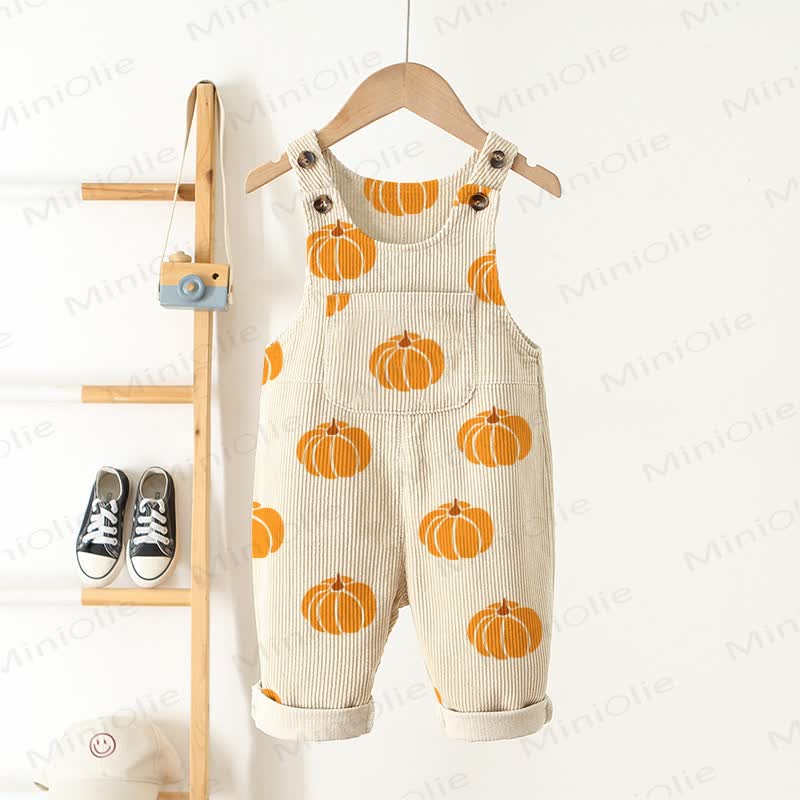 Baby Toddler Pumpkin Printed Overalls
